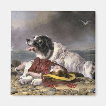 Newfoundland Gifts Landseer Saved Fridge Magnet