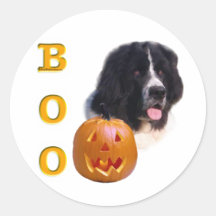 Newfoundland (landseer) Halloween Boo Sticker