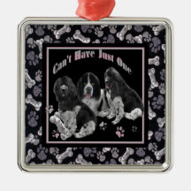 Newfoundland Landseer trio Christmas Ornament