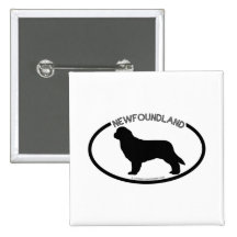 Newfoundland Silhouette Black Button