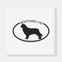 Newfoundland Silhouette Black Magnet