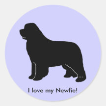 newfoundland silhouette round sticker
