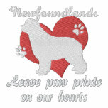Newfoundlands Leave Paw Prints Embroidered Shirt
