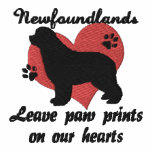 Newfoundlands Leave Paw Prints Embroidered Shirt embroidered shirts