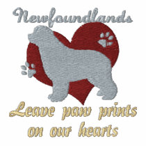 Newfoundlands Leave Paw Prints Embroidered Shirt