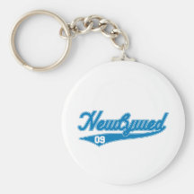 Newlywed '09 (Baseball Script Blue) Key Chain