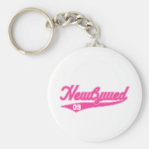 Newlywed '09 (Baseball Script Pink) Key Chains