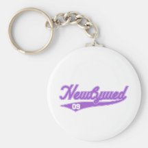 Newlywed '09 (Baseball Script Purple) Keychains