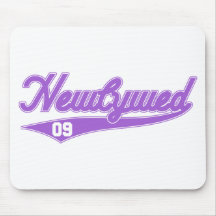 Newlywed '09 (Baseball Script Purple) Mouse Pads