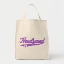 Newlywed '09 (Baseball Script Purple) Tote Bag