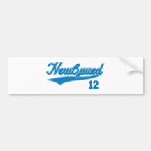 Newlywed 12 (Baseball Script Blue) Bumper Stickers
