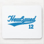 Newlywed 12 (Baseball Script Blue) Mousepads
