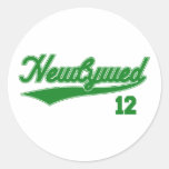 Newlywed 12 (Baseball Script Green) Sticker