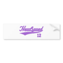 Newlywed 12 (Baseball Script Purple) Bumper Sticker