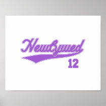 Newlywed 12 (Baseball Script Purple) Posters