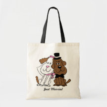 Newlywed Dogs Personalized Tote Bag