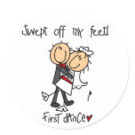 Newlywed First Dance Tshirts and Gifts Round Sticker
