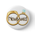 Newlywed Rings Pinback Buttons