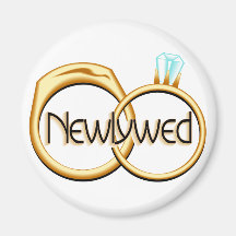 Newlywed Rings Fridge Magnets