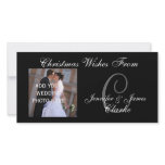 Newlyweds First Christmas Monogram Photo Card