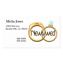 Newlyweds Wedding Rings Business Card Templates