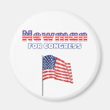 Newman for Congress Patriotic American Flag Refrigerator Magnet