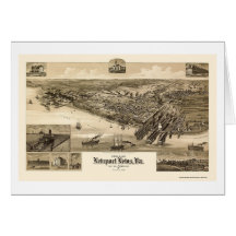 Newport News, VA Panoramic Map - 1891 Card