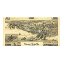 Newport News Virginia Warwick County Map 1891 Photo Cards