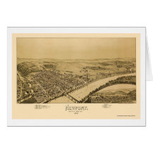 Newport, PA Panoramic Map - 1895 Greeting Card