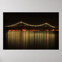 Newport Pell Bridge at Night Rhode Island Posters
