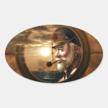 NEWS & Map Captain 1 or Sea Captain Oval Sticker