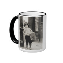 Newsboy in St. Louis by Lewis Wickes Hine - 1910 Coffee Mugs