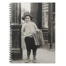 Newsboy in St. Louis by Lewis Wickes Hine, 1910 Notebook
