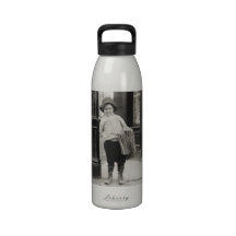 Newsboy in St. Louis by Lewis Wickes Hine, 1910 Reusable Water Bottle