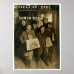 Newsboys selling on Brooklyn Bridge New York NY Print