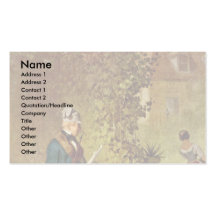 Newspaper Readers In The Garden By Spitzweg Carl Business Cards
