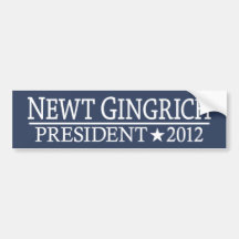 Newt Gingrich 2012 Bumper Sticker