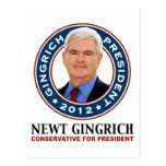Newt Gingrich Conservative for President Postcards