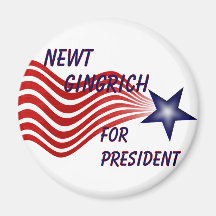 Newt Gingrich For President Shooting Star Magnet