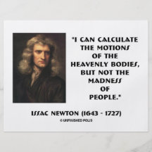 Newton Calculate Motions Madness Of People Quote Custom Flyer