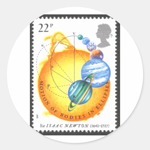 Newton Motion Bodies in Ellipses Round Sticker