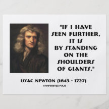 Newton Standing On The Shoulders Of Giants Flyer
