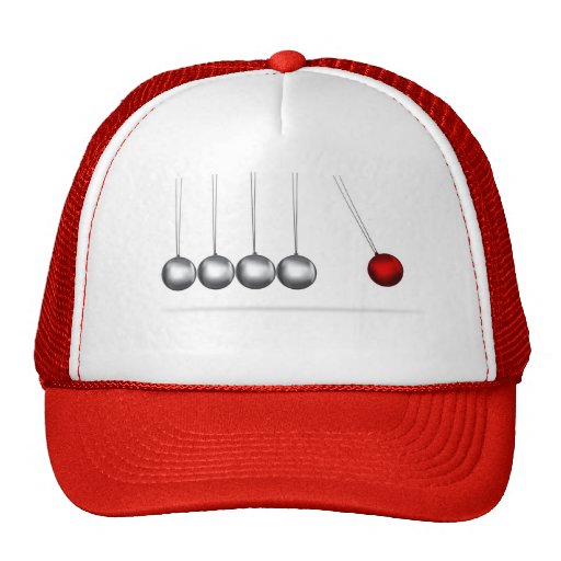newtons cradle silver balls concept mesh hat