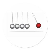 newtons cradle silver balls concept round stickers