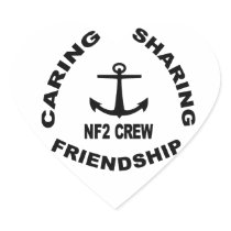 NF2Crew Logo in Black Heart Stickers
