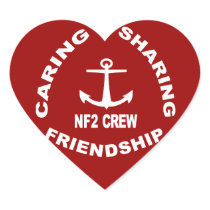 NF2Crew Logo in White Heart Sticker