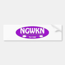 NGAWKN Purple and White Bumper Sticker