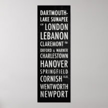 NH Bus Poster - Dartmouth Lake Sunapee