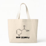 Niacin (Vitamin B3) Chemical Molecule Tote Bags
