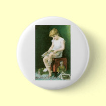 Niagara Corn Starch Girl Reading buttons